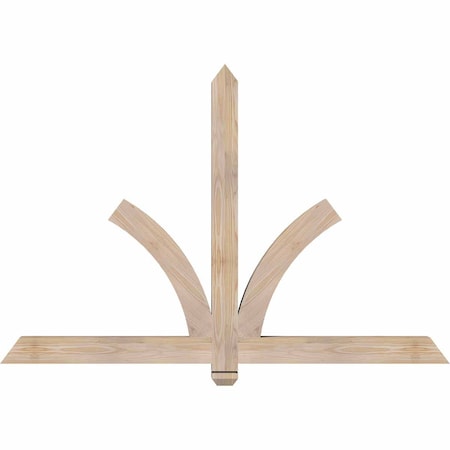 Ekena Millwork Redmond Smooth Timber Gable Bracket, Douglas Fir, 60"W x 40"H x 3 1/2"D x 3 1/2"F, 16/12 Pitch GBW060X40X0404RED00SDF